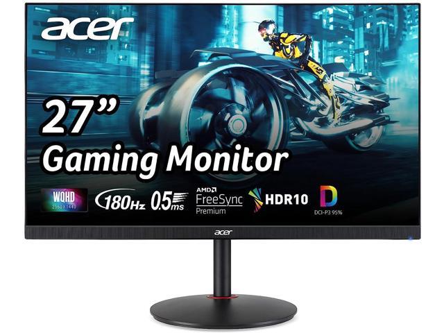 Acer Nitro XV271U 27 inch QHD 180Hz IPS gaming monitor on white background