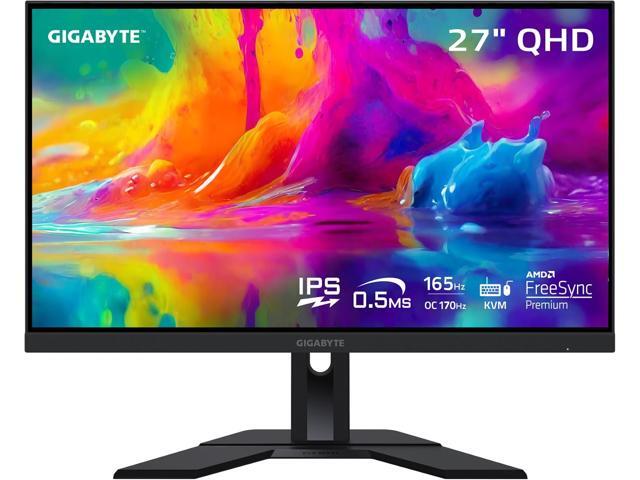 Gigabyte M27Q 27 inch QHD 170Hz KVM gaming monitor front view