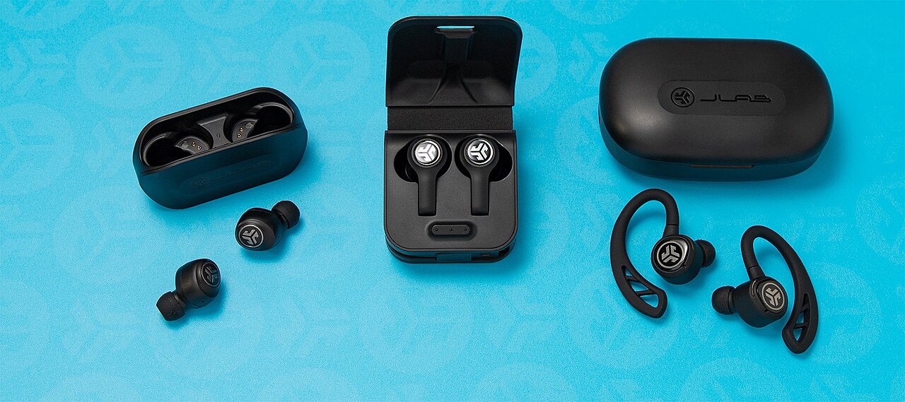 bluetooth cutting out in crowded places — JLab true wireless earbuds with charging cases
