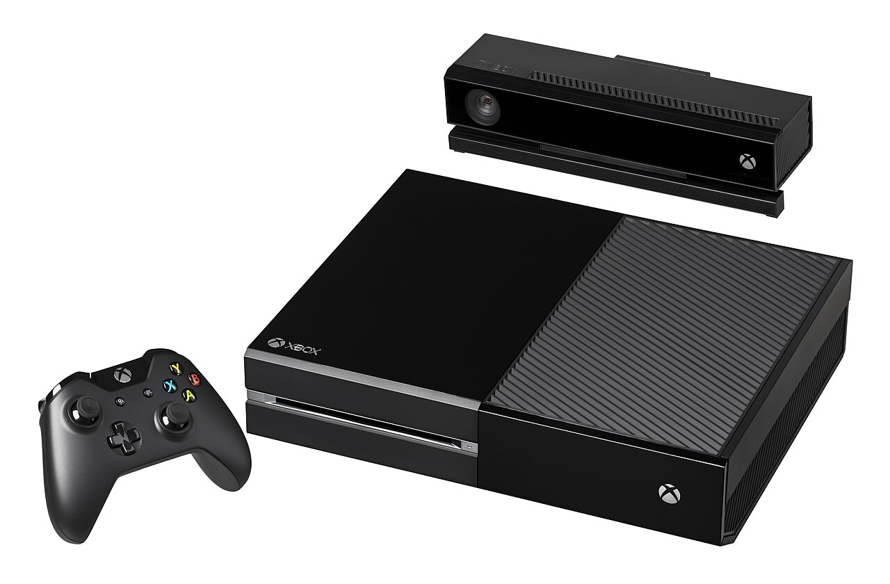 Xbox One console with the mandatory Kinect sensor and wireless controller