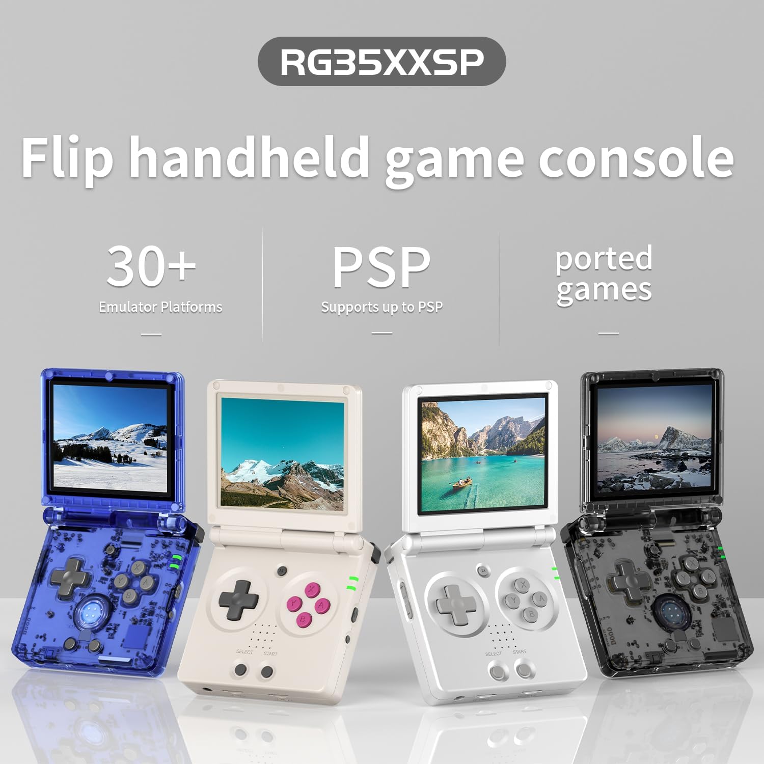 anbernic rg35xxsp review — Anbernic RG35XXSP flip retro handheld detail