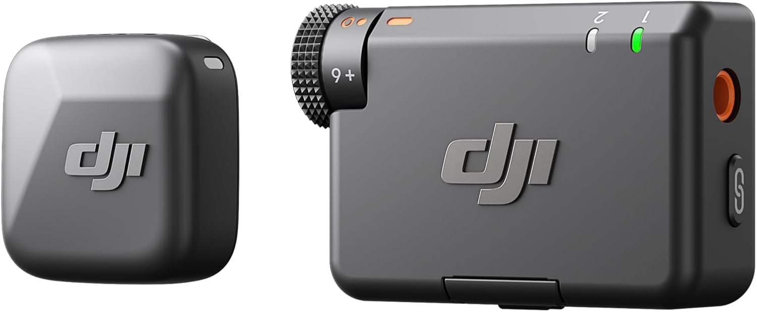 Original DJI Mic Mini transmitter and receiver set, wireless lavalier microphone system
