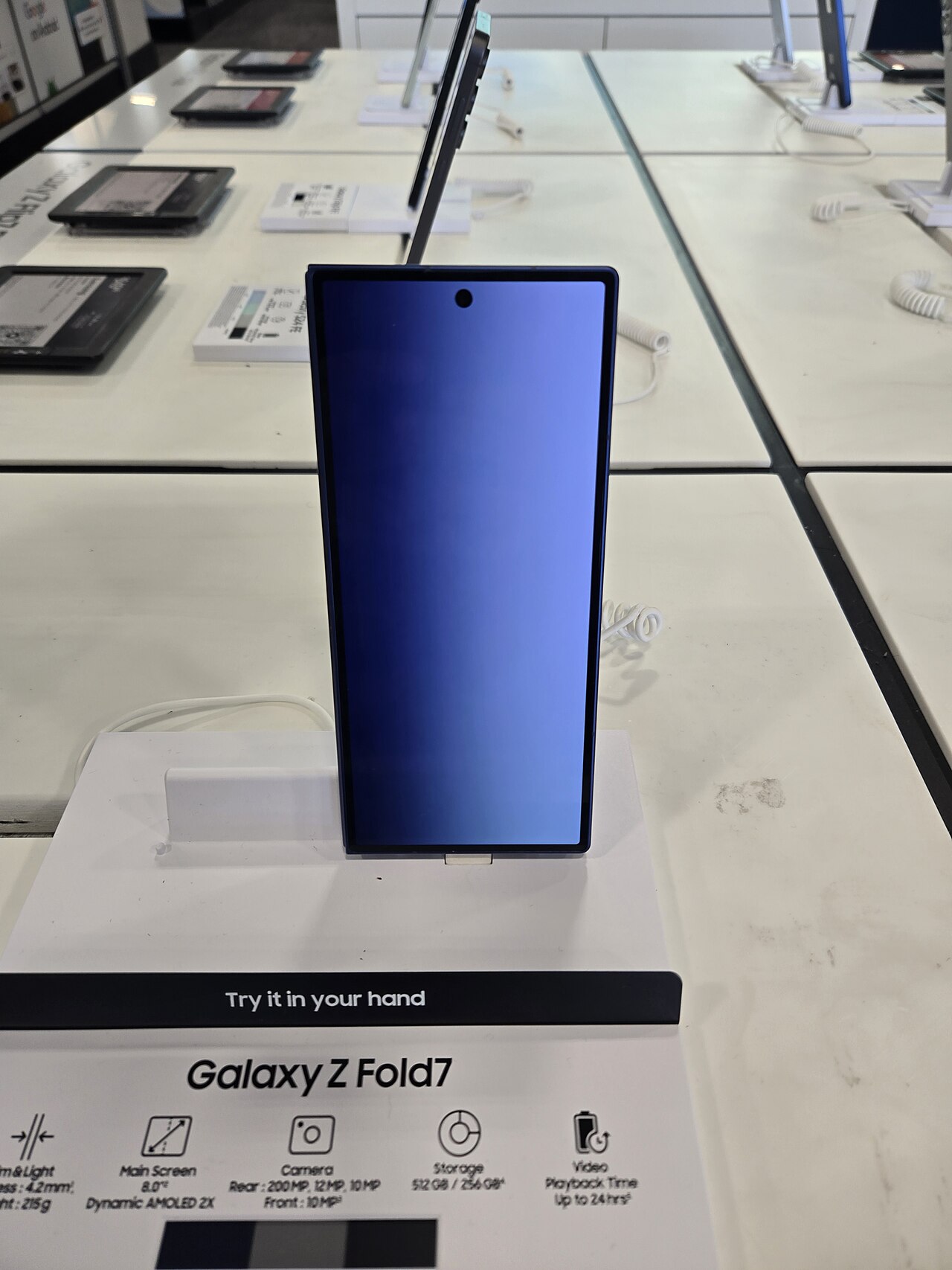Samsung Galaxy Z Fold 7 folded, front view — shown for reference pending the Z Fold 8 Ultra's official reveal