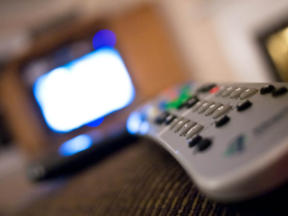 TV remote and streaming screen
