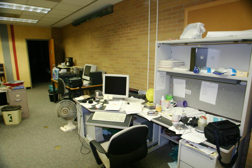 Office worker at computer desk