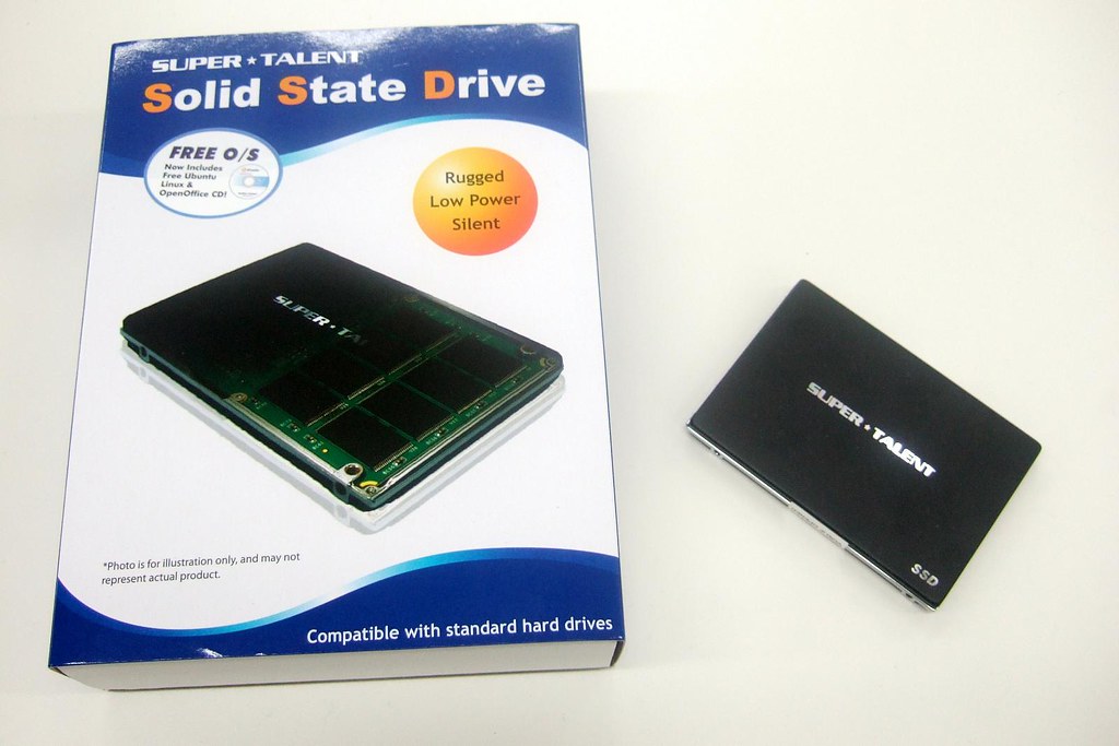 Solid state drive SSD storage device close-up