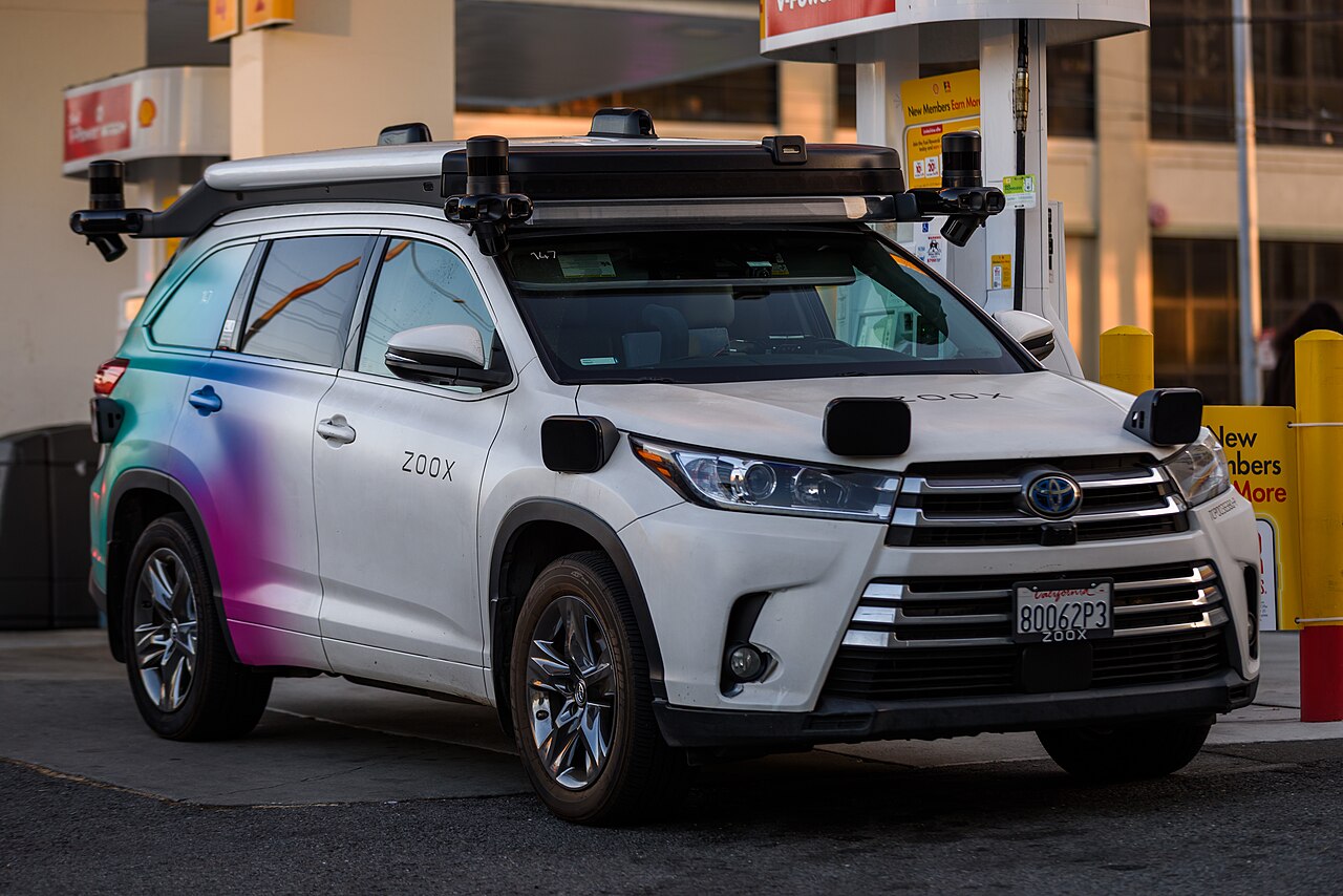 Zoox robotaxi recall smoke 2026 — Zoox Toyota Highlander autonomous test vehicle