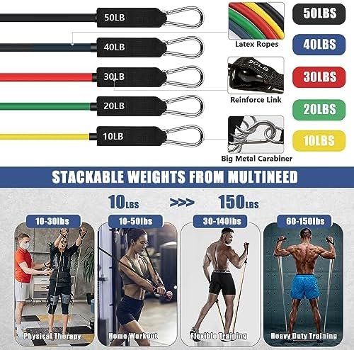 23-piece stackable resistance bands set with handles and accessories