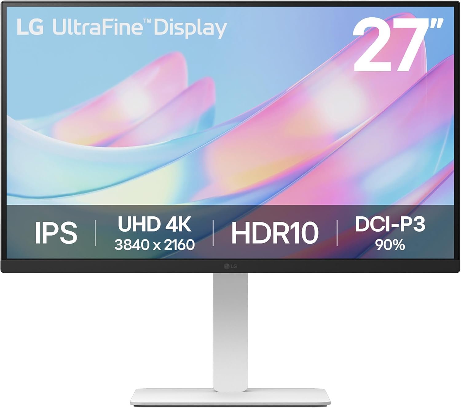 LG 27US550-W 4K monitor with adjustable stand