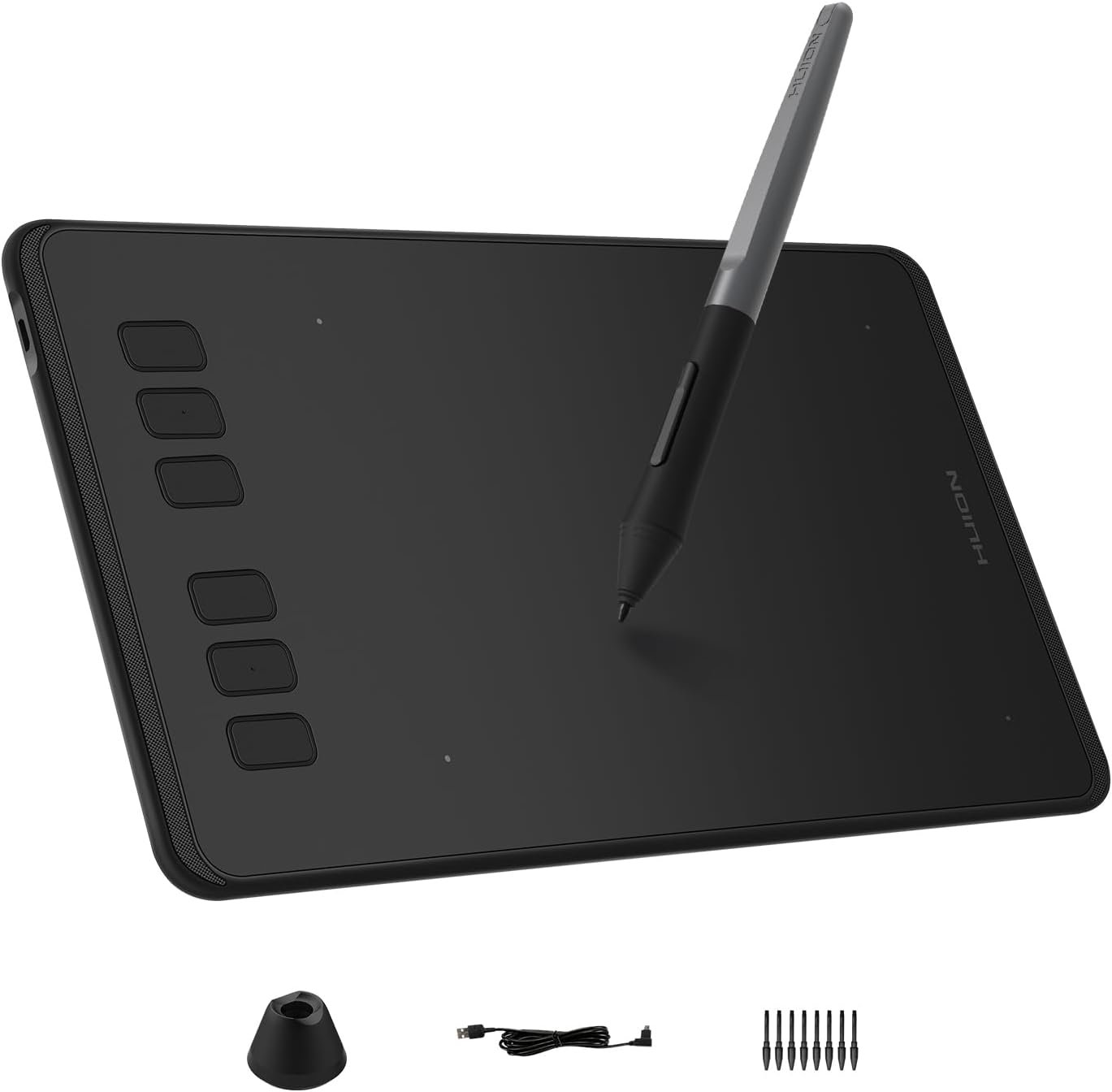 HUION Inspiroy H640P compact drawing tablet with battery-free stylus