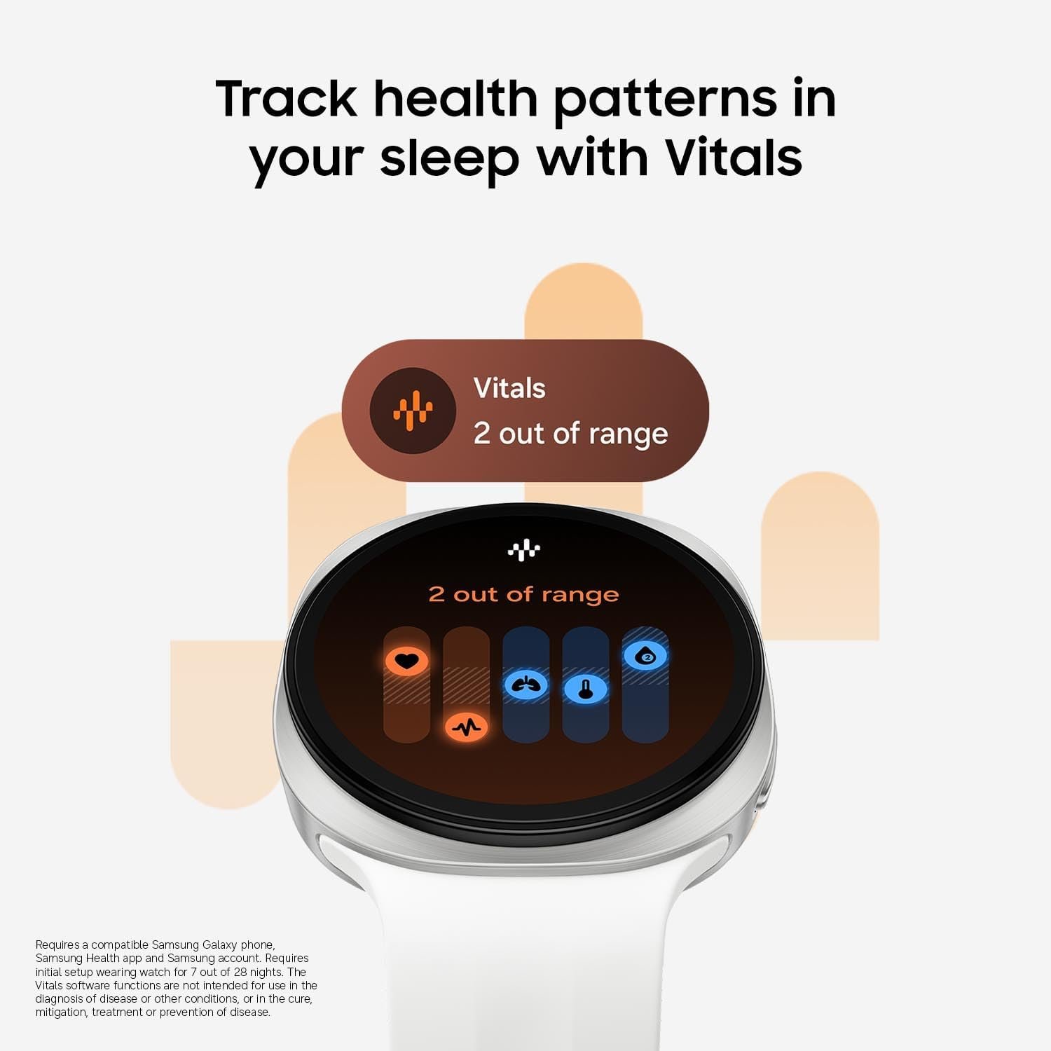 Samsung Galaxy Watch smartwatch on a wrist showing a fitness tracking screen