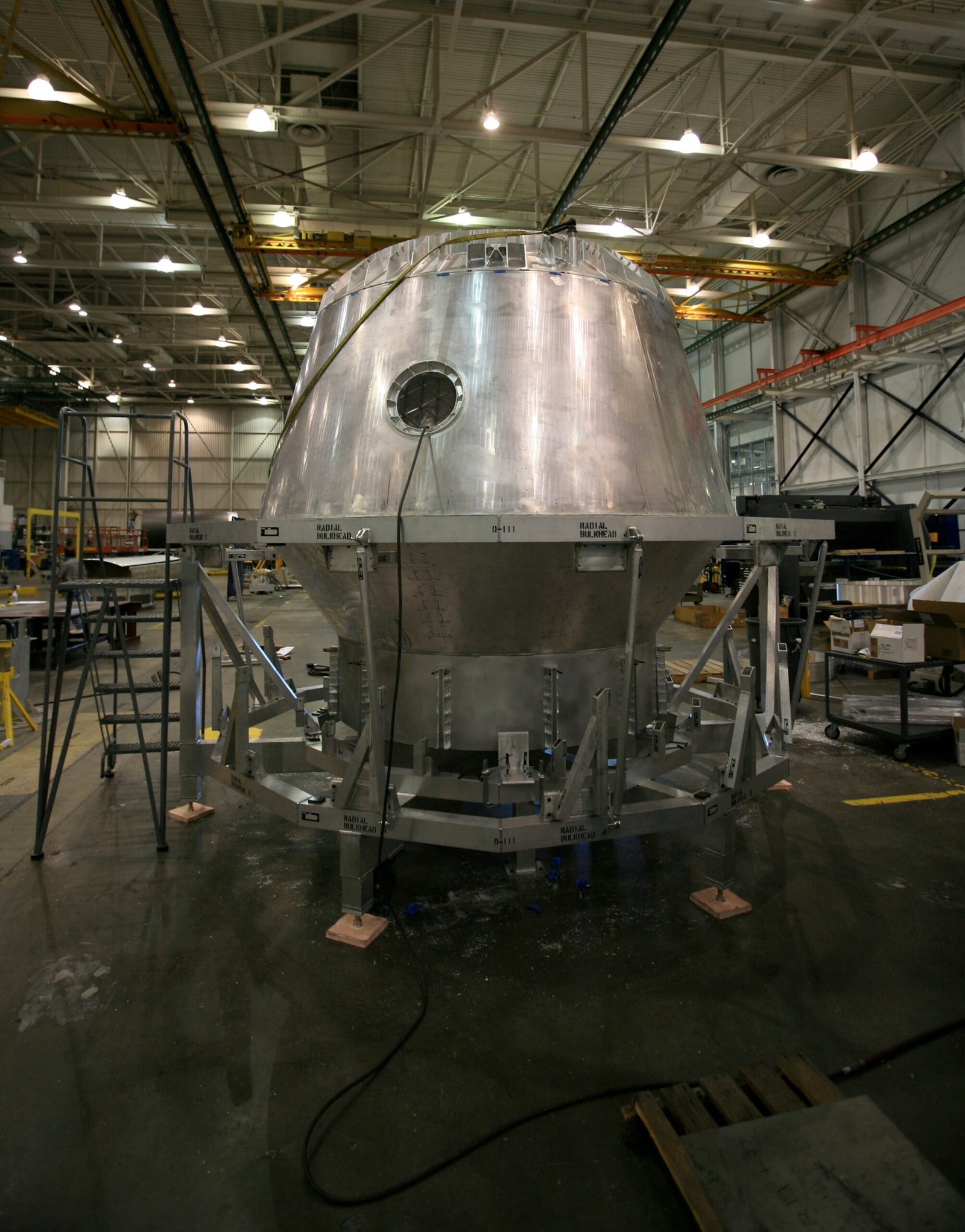 SpaceX Dragon capsule under construction at the Hawthorne factory